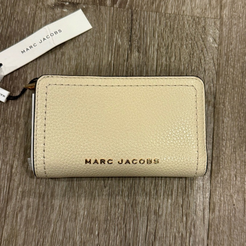 Marc Jacobs Beige Wallet with Gold Accents